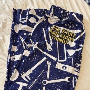 I Fix Stuff And Know Things Men's Navy Tool-Print Lounge Pants
